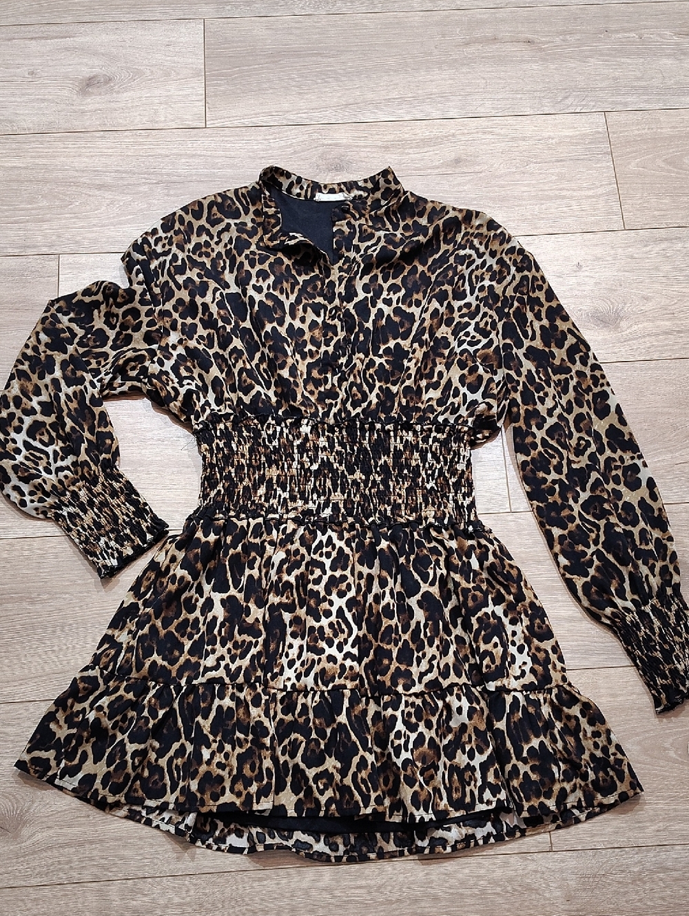 Leopard Print Tunic Top - Black & Brown